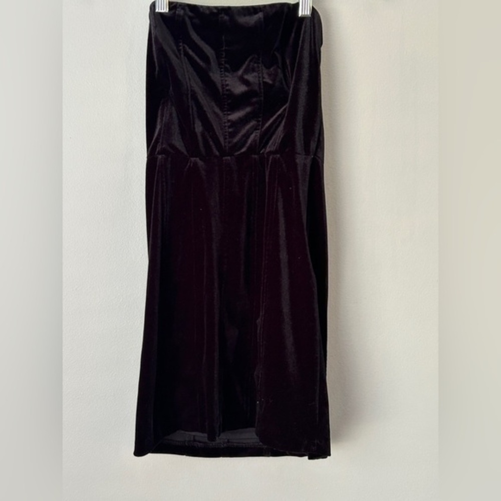Zara Black Velvet Strapless Mini‎ Dress Party Cocktail Bodycon XS